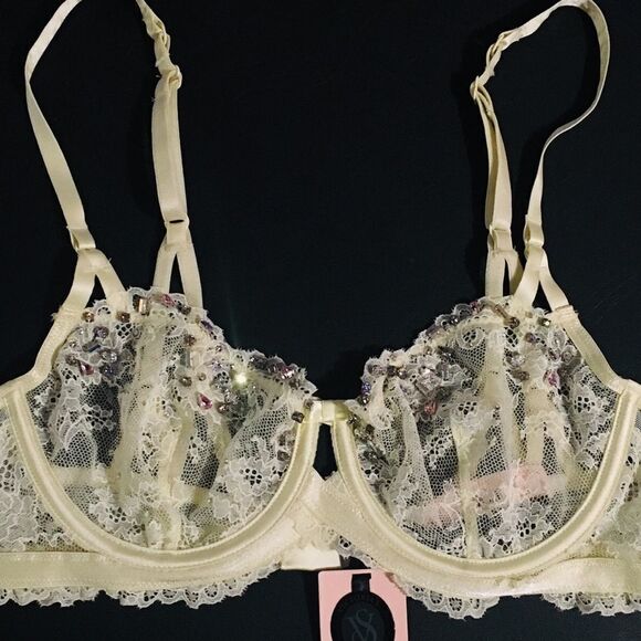 VS Designer Collection Bling Unlined Demi Bra 34C - Picture 1 of 6